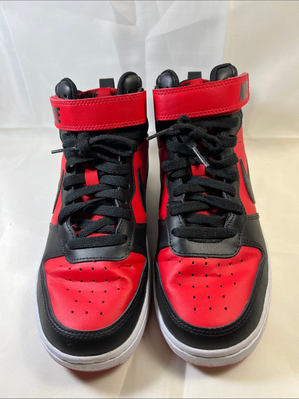 Nike Kids High-Top Sneakers in Red and Black